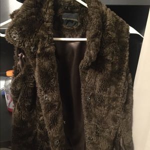 Brown furry vest